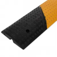 Černo-žlutý gumový kabelový most - délka 100 cm, šířka 10 cm, výška 2 cm