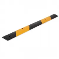 Černo-žlutý gumový kabelový most - délka 100 cm, šířka 10 cm, výška 2 cm