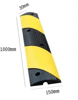 Černo-žlutý gumový kabelový most - délka 100 cm, šířka 15 cm, výška 3 cm