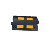 Černo-žlutý gumový kabelový most - délka 50 cm, šířka 30 cm, výška 5,5 cm