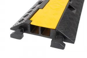 Černo-žlutý gumový kabelový most s víkem - délka 100 cm, šířka 24 cm, výška 4,5 cm