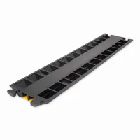 Černo-žlutý gumový kabelový most s víkem - délka 100 cm, šířka 24 cm, výška 4,5 cm