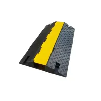 Černo-žlutý gumový kabelový most s víkem - délka 100 cm, šířka 58 cm, výška 12 cm