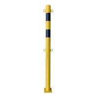 Černo-žlutý ocelový sloupek s oky - průměr 6 cm, výška 110 cm