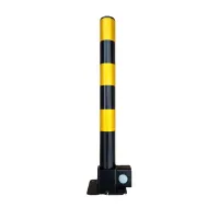 Černo-žlutý ocelový sklopný sloupek - průměr 6 cm, výška 60 cm
