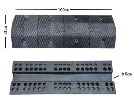 Černý gumový kabelový most - délka 100 cm, šířka 34 cm, výška 7 cm