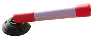 Červeno-bílý plastový samonarovnávací sloupek - průměr 10 cm, výška 117 cm