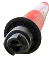 Červeno-bílý plastový samonarovnávací sloupek - průměr 10 cm, výška 117 cm