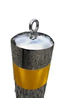 Stříbrný ocelový sloupek s reflexním pruhem - průměr 11 cm, výška 50 cm