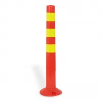 Oranžový plastový sloupek s reflexním pruhem - průměr 8 cm, výška 75 cm