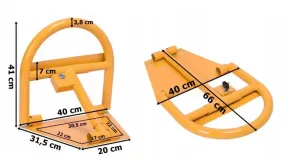 Žlutá ocelová zábrana - šířka 40 cm, výška 41 cm