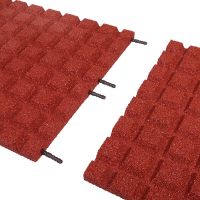 Červená gumová certifikovaná dopadová dlažba (V30/R15) FLOMA - 100 x 100 x 3 cm