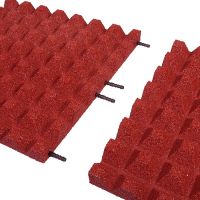 Červená gumová certifikovaná dopadová dlažba (V45/R28) FLOMA - 50 x 50 x 4,5 cm