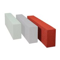 Červený gumový dopadový obrubník OB5 FLOMA - délka 150 cm, šířka 15 cm a výška 30 cm