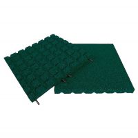 Zelená gumová certifikovaná dopadová dlažba FLOMA V30/R18 - délka 50 cm, šířka 50 cm a výška 3 cm