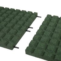 Zelená gumová certifikovaná dopadová dlažba (V45/R15) FLOMA - 100 x 100 x 4,5 cm