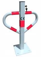 Bílá ocelová sklopná parkovací zábrana - šířka 44 cm, výška 60 cm