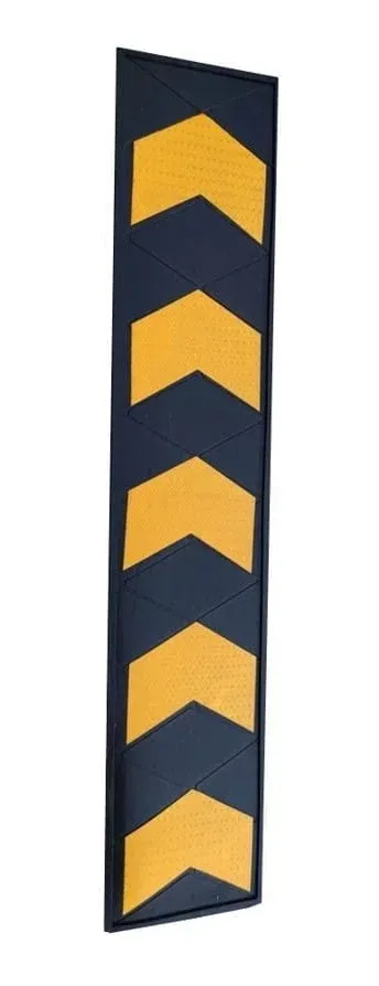 Černo-žlutá gumová reflexní ochrana zdí, stěn - délka 100 cm, šířka 20 cm, tloušťka 1 cm