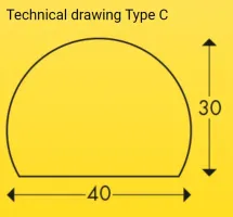 Černo-žlutá pěnová ochrana zdí, stěn - délka 100 cm, šířka 4 cm, tloušťka 3 cm