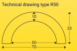 Černo-žlutá pěnová ochrana rohů zdí, stěn - průměr 7 cm, délka 100 cm, tloušťka 1 cm