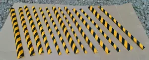 Černo-žlutá pěnová ochrana rohů zdí, stěn (U-profil) - průměr 5 cm, délka 100 cm