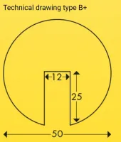 Černo-žlutá pěnová ochrana rohů zdí, stěn (U-profil) - průměr 5 cm, délka 100 cm