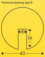 Černo-žlutá pěnová ochrana rohů zdí, stěn (U-profil) - průměr 4 cm, délka 100 cm