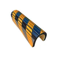 Černo-žlutá pěnová ochrana sloupů - délka 44 cm, šířka 25 cm, tloušťka 2 cm