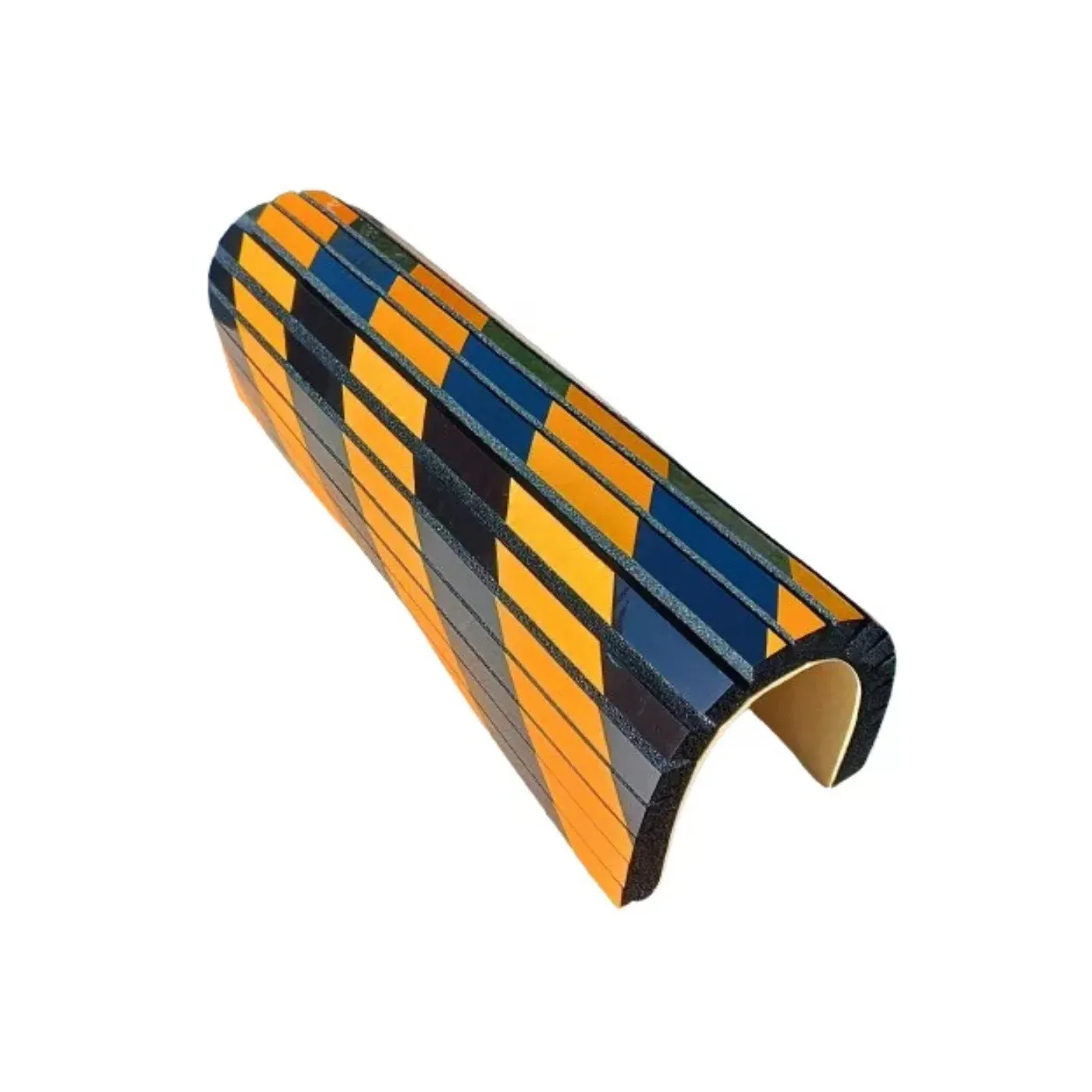 Černo-žlutá pěnová ochrana sloupů - délka 44 cm, šířka 25 cm, tloušťka 2 cm