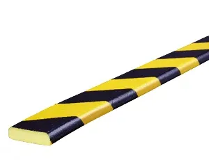 Černo-žlutá pěnová ochrana zdí, stěn - délka 100 cm, šířka 4 cm, tloušťka 1,1 cm