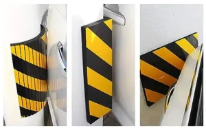 Černo-žlutá pěnová ochrana zdí, stěn - délka 50 cm, šířka 10 cm, tloušťka 2 cm