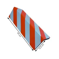 Červeno-bílá pěnová ochrana rohů zdí, stěn - délka 44 cm, šířka 12,5 x 12,5 cm, tloušťka 2 cm