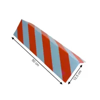Červeno-bílá pěnová ochrana rohů zdí, stěn - délka 50 cm, šířka 12,5 x 12,5 cm, tloušťka 2 cm