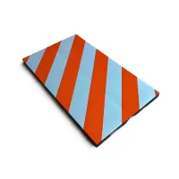 Červeno-bílá pěnová ochrana rohů zdí, stěn - délka 50 cm, šířka 12,5 x 12,5 cm, tloušťka 2 cm