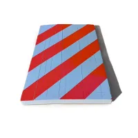 Červeno-bílá pěnová ochrana sloupů - délka 40 cm, šířka 25 cm, tloušťka 2 cm