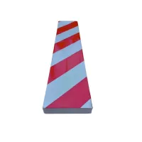 Červeno-bílá pěnová ochrana zdí, stěn - délka 50 cm, šířka 10 cm, tloušťka 2 cm