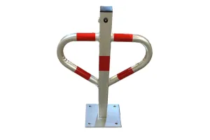 Stříbrná ocelová sklopná parkovací zábrana - šířka 44 cm, výška 60 cm