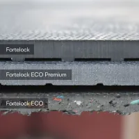 Černá plastová (PVC) zátěžová dlažba Fortelock Industry ECO Premium (penízky) - délka 51 cm, šířka 51 cm, výška 0,7 cm