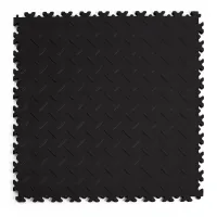 Černá plastová (PVC) zátěžová dlažba Fortelock Industry ECO Premium (diamant) - délka 51 cm, šířka 51 cm, výška 0,7 cm