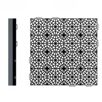 Černá plastová děrovaná terasová dlažba - délka 39,7 cm, šířka 39,7 cm, výška 1 cm