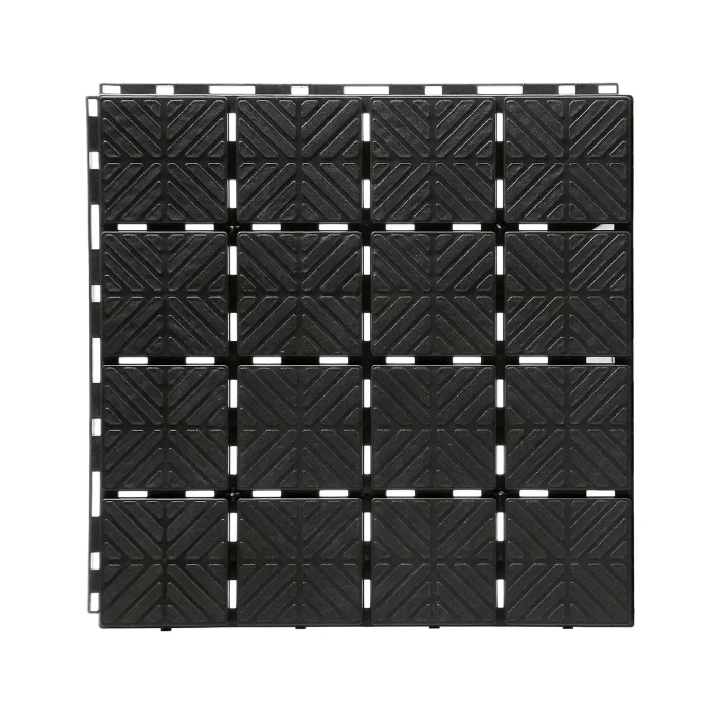 Černá plastová terasová zahradní dlažba - délka 40 cm, šířka 40 cm, výška 2 cm