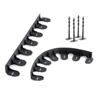 Černý plastový zahradní obrubník - délka 480 cm, šířka 8,4 cm, výška 4,5 cm