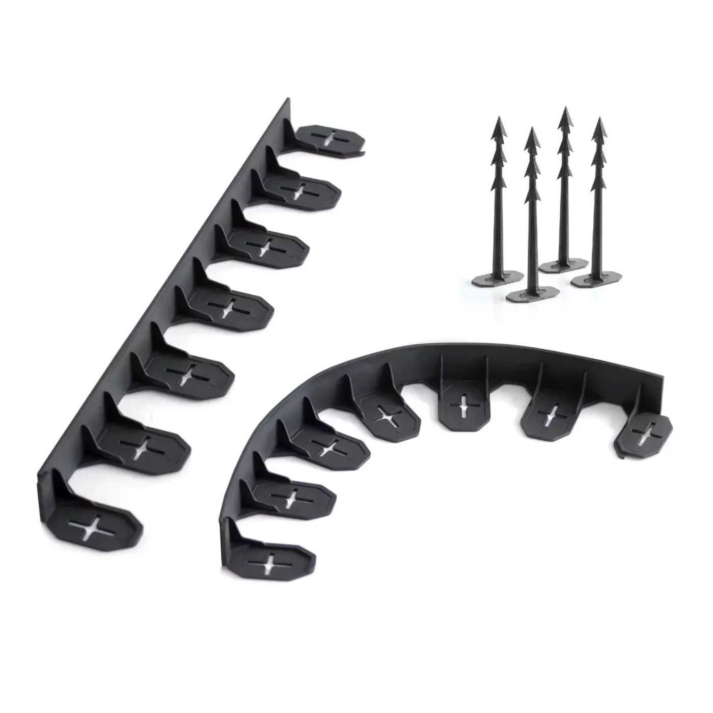 Černý plastový zahradní obrubník - délka 480 cm, šířka 8,4 cm, výška 4,5 cm