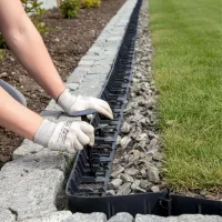 Černý plastový zahradní obrubník GC25 - délka 800 cm, šířka 8,4 cm, výška 4,5 cm