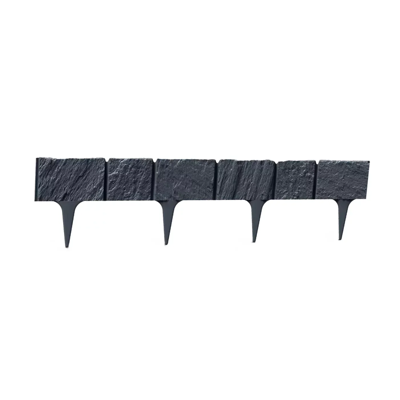 Černý plastový zahradní obrubník GC85 - délka 390 cm, výška 18,6 cm