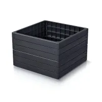 Černý plastový vyvýšený stohovatelný záhon GH14 - délka 75,6 cm, šířka 75,6 cm, výška 25 cm