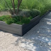Černý plastový vyvýšený stohovatelný záhon GH14 - délka 75,6 cm, šířka 75,6 cm, výška 25 cm
