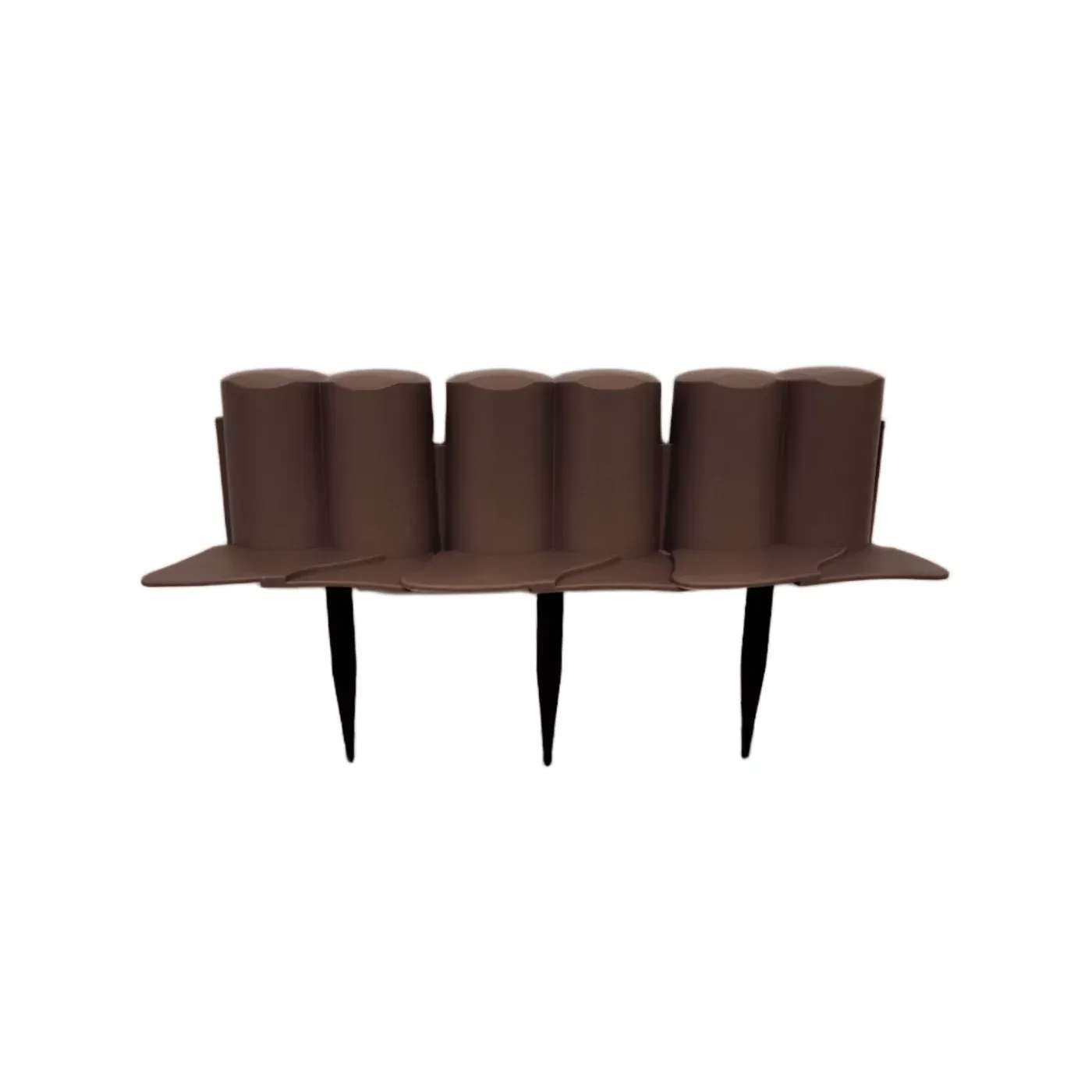 Hnědý plastový zahradní obrubník GC38 - délka 302 cm, výška 10 cm