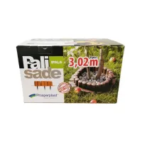 Hnědý plastový zahradní obrubník GC38 - délka 302 cm, výška 10 cm