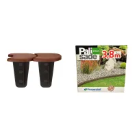 Hnědý plastový zahradní obrubník GC80 - délka 383,4 cm, výška 11,5 cm